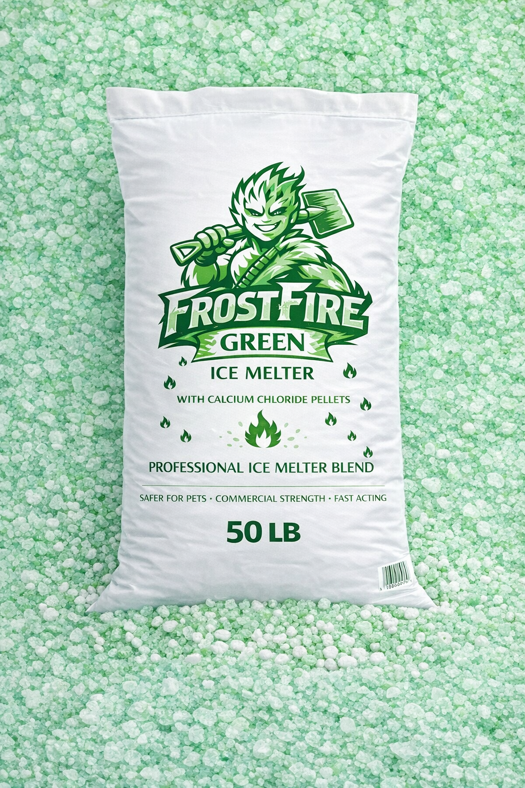 FrostFire Green Ice Melt Blend with Calcium Pellets - Premium Ice Melter